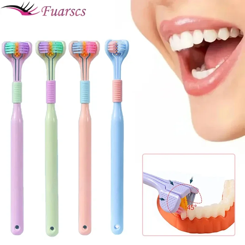 

Three Sided Soft Hair Tooth Toothbrush Adult Toothbrush Ultra Fine Soft Bristle Oral Care Safety Teeth Brush for Oral Health Cle