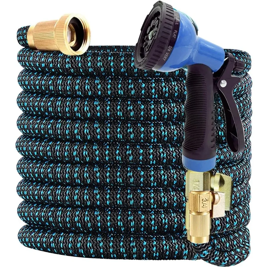 

100ft Expandable Garden Hose with Integrated Holder for Outdoor Landscaping and Yard Maintenance Heavy Duty Construction Featur
