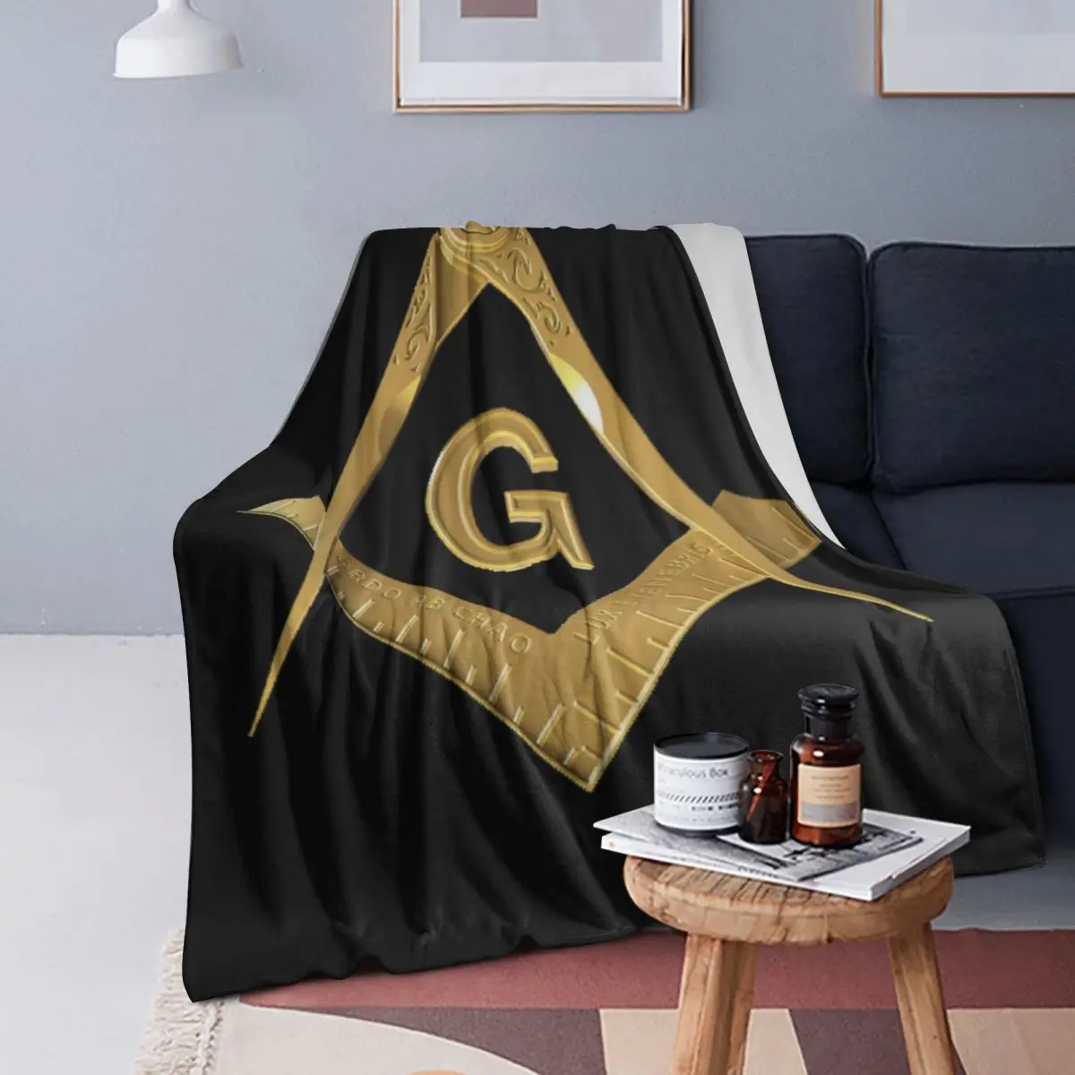 

Freemason Masonic Blankets Soft Warm Flannel Throw Blanket Cover for Bed Living room Picnic Travel Home Couch