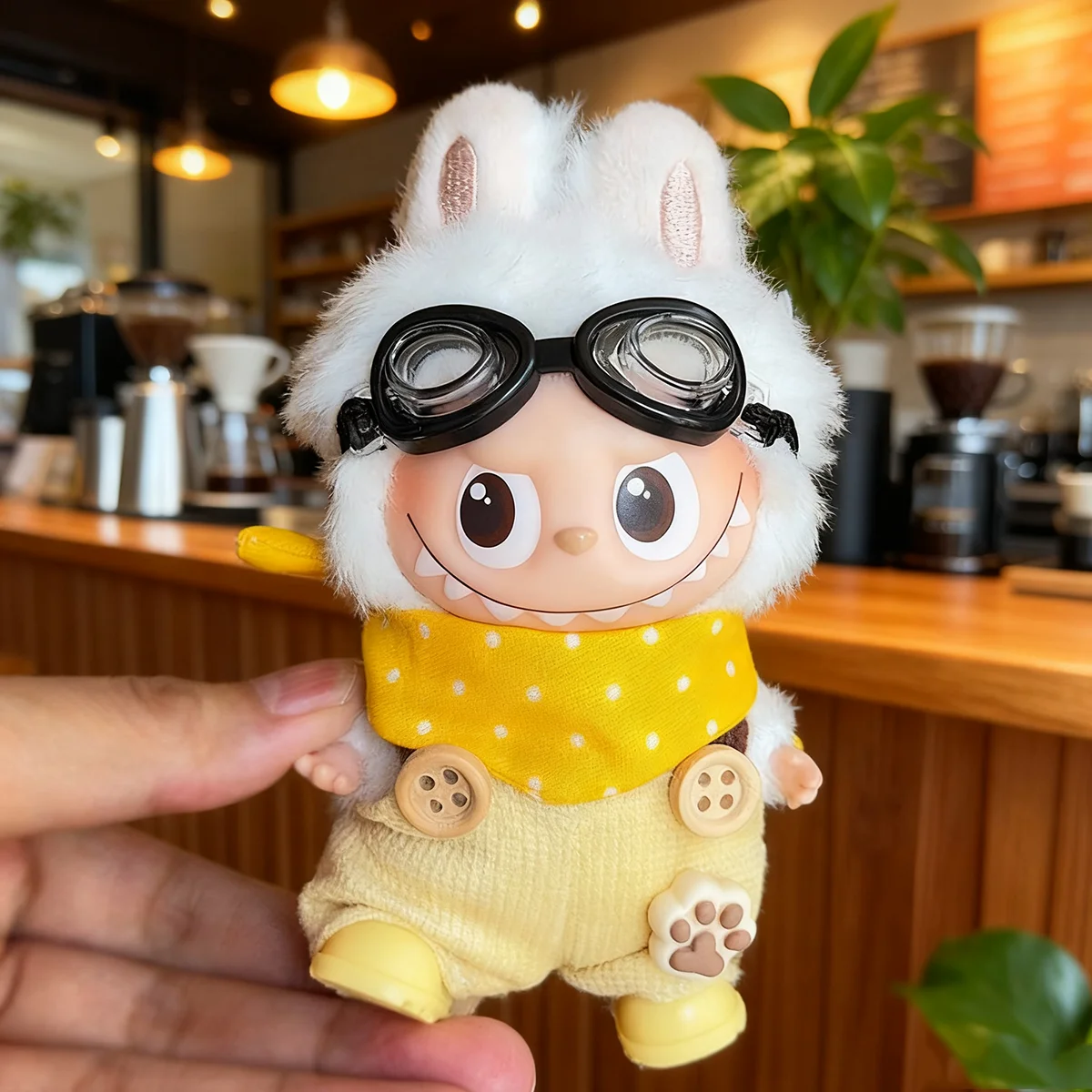 [No Doll] Plush Doll's Clothes for Mini Labubu 4.0 Pin For Love Series Cute Overalls Bib Set DIY Accessories Gifts