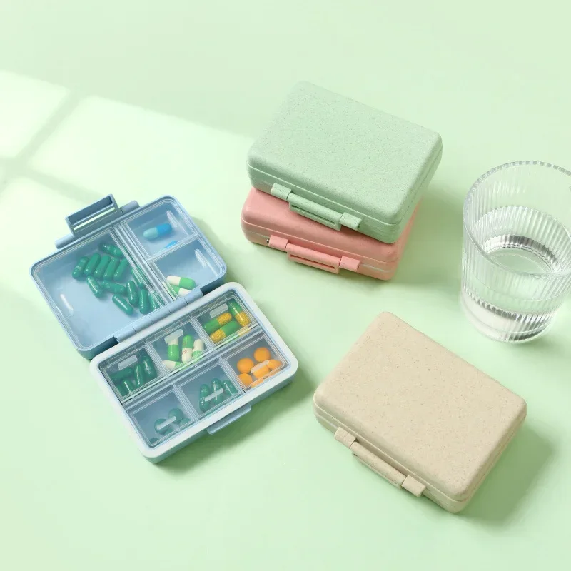Portable Colorful 9 Grids Medicine Box Health Care Container Case Pill Box Splitters Travel Pill Box Easy To Carry Pill Case
