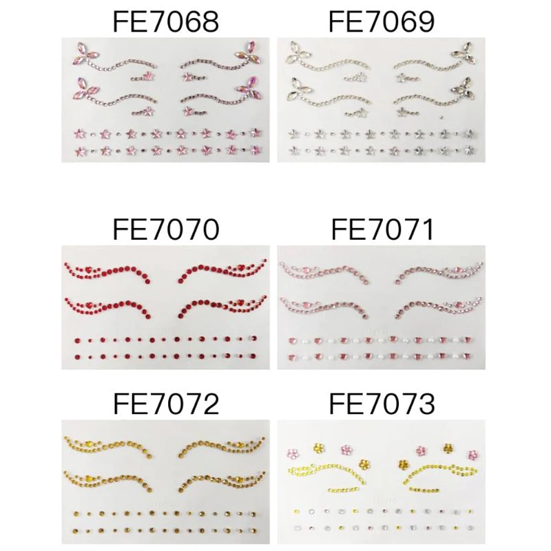 ثلاثية الأبعاد حجر الراين ملصق للعيون والوجه الديكور ، أداة ماكياج الطرف ، الماس حفلة تنكرية ، الوشم المؤقت ، ملصقات صناعة يدوية ، الكرة