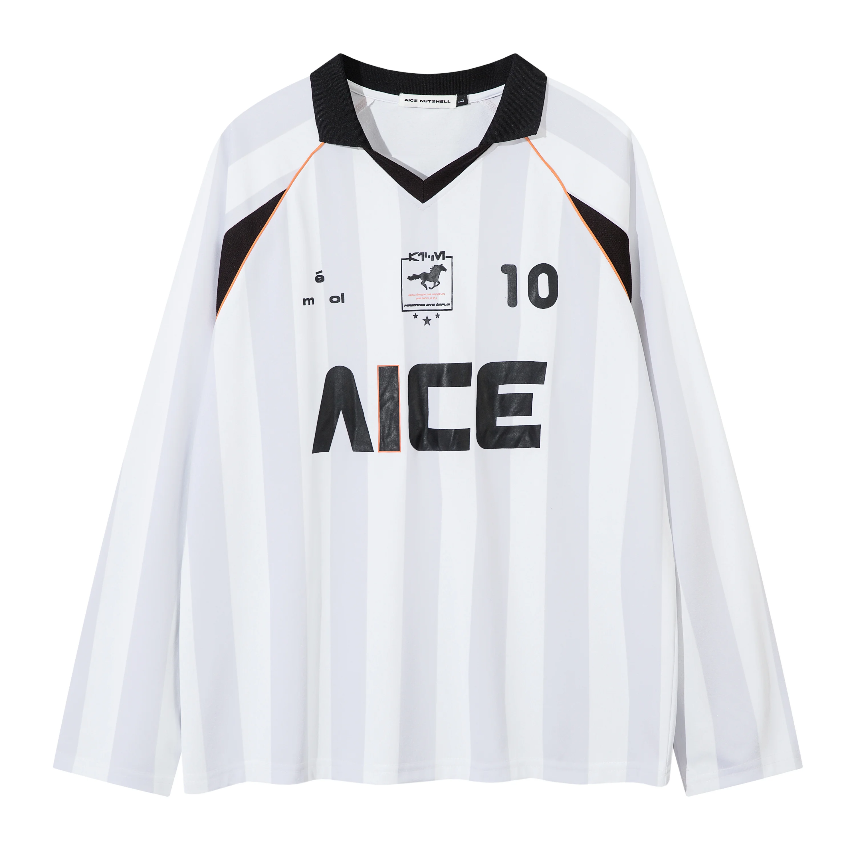 

American-style Color-blocked Patchwork Jersey Men's Loose Couple Long-sleeve T-shirt