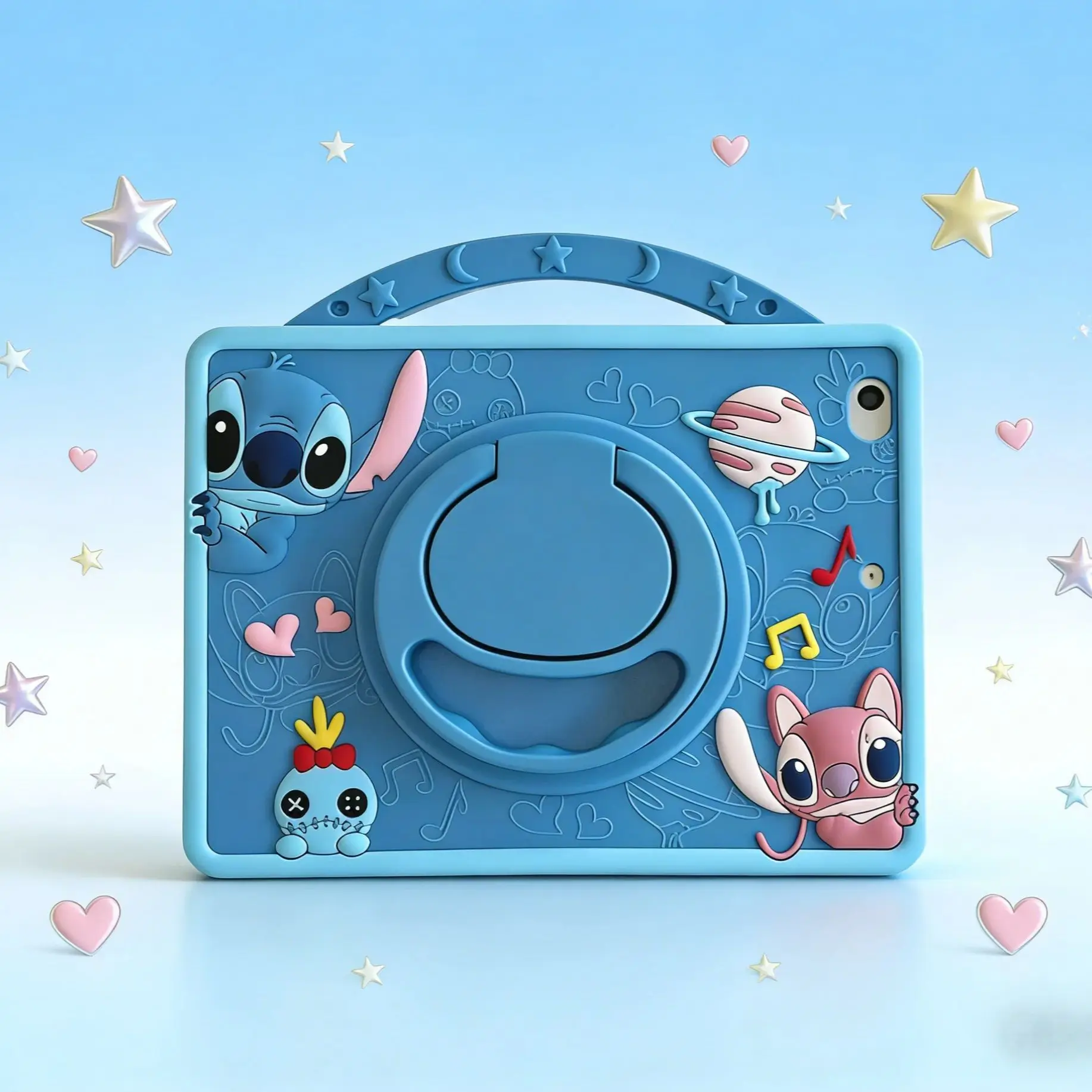 

Детский чехол для Lenovo Xiaoxin Pad 2024 11 дюймов, милый 3D-чехол с рисунком Disney Stitch, силиконовый чехол с ручкой и слотом для ручки, защитный чехол для планшета