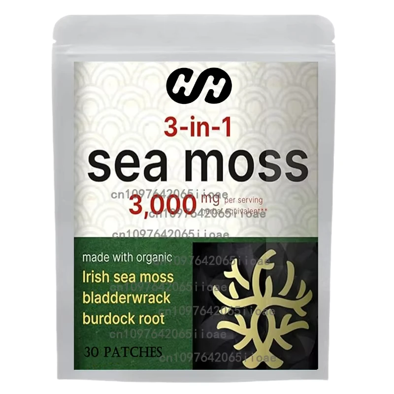 

Прозрачные пластыри из морского моха с корнем лопуха, комплексная поддержка здоровья, 30 пластырей