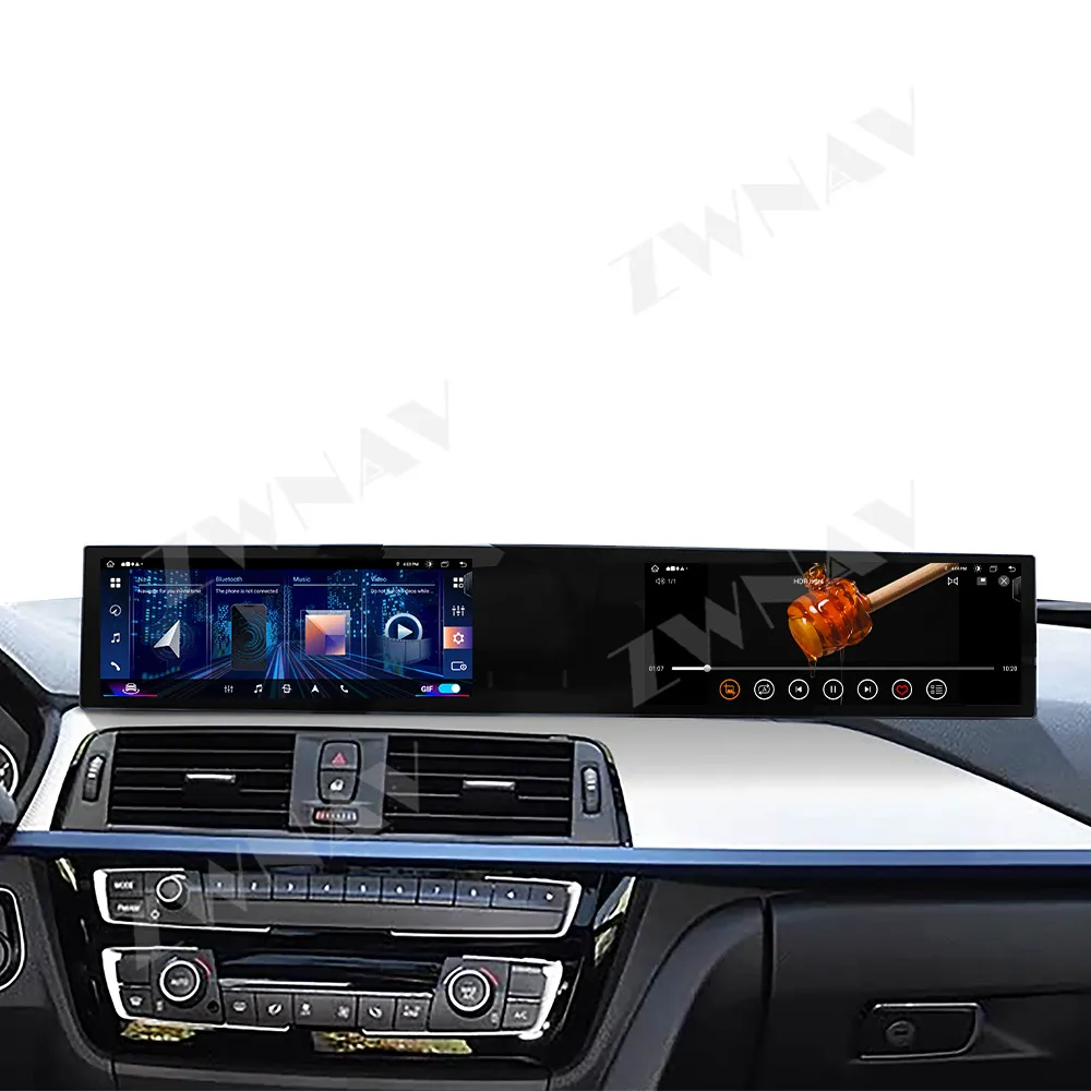 Ultra Large HD Dual Screen Android 14 Dashboard Stereo GPS Navi 21 Inch Car Radio Wireless CarPlay For BMW 3 Series 2013-2019