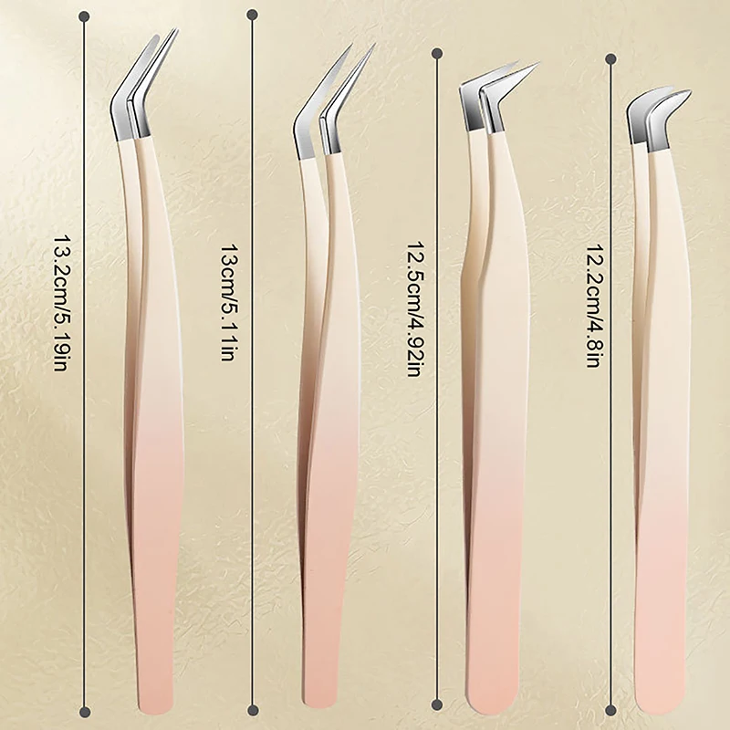 Pince à épiler en acier inoxydable avec pointes en fibre, extension de cils, haute précision, anti-leges, sourire dur, 1 pièce