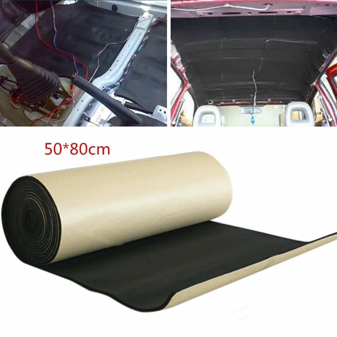 50*80CM Car Auto Sound Proofing Deadening Insulation Self Adhesive Cell Foam Interior Accessories Soundproof Cotton