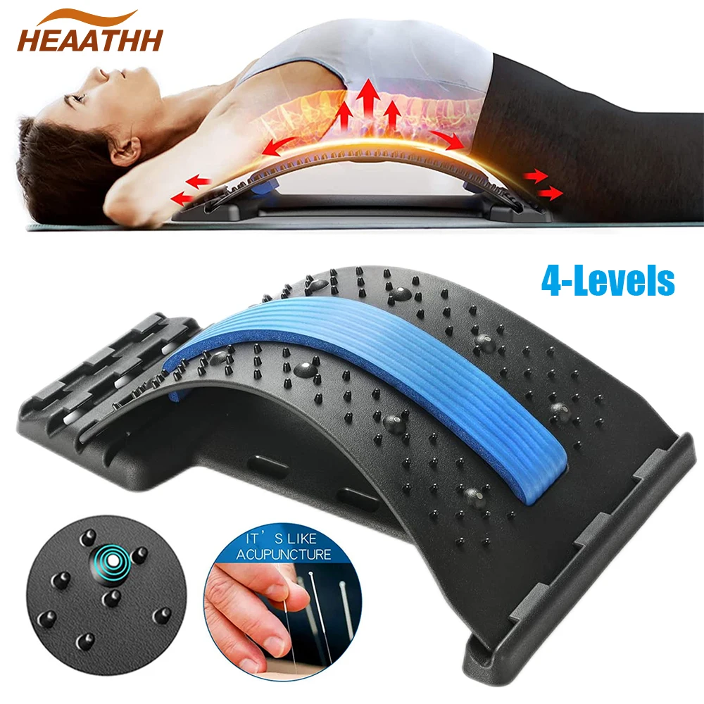 

Adjustable Back Stretcher MagneticTherapy 4-Level Lumbar Support Stretcher for Herniated Disc, Sciatica, Scoliosis Pain Relief