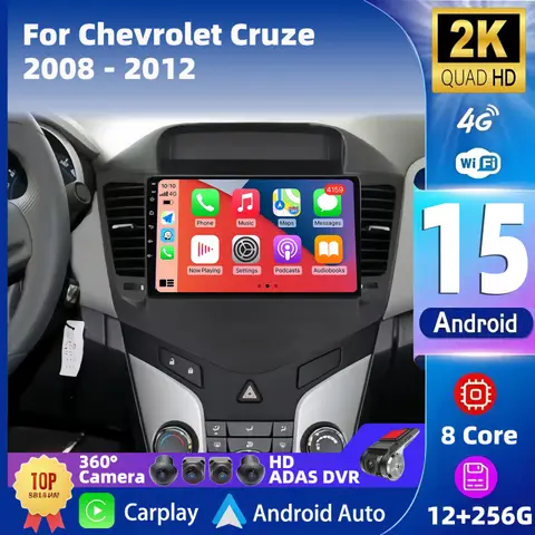 2Din Android 15 Für Chevrolet Cruze 2008-2012 Auto Radio stereo Multimedia Video Player Navigation GPS Carplay Kopf einheit