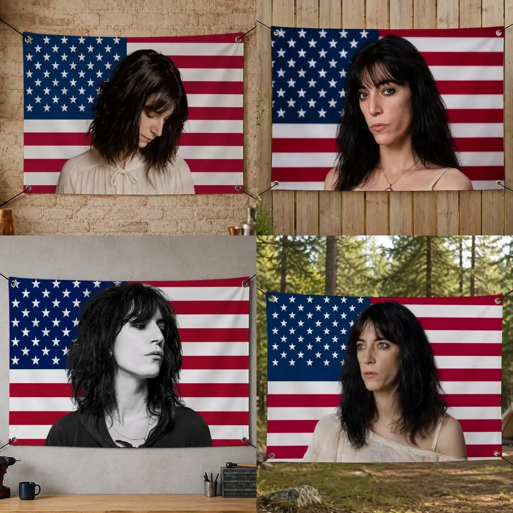 Singer Punk Iconic P-Patti Smith Flags Flag Banner for Bedroom Dorm Party Home Living Room Game Room Gift