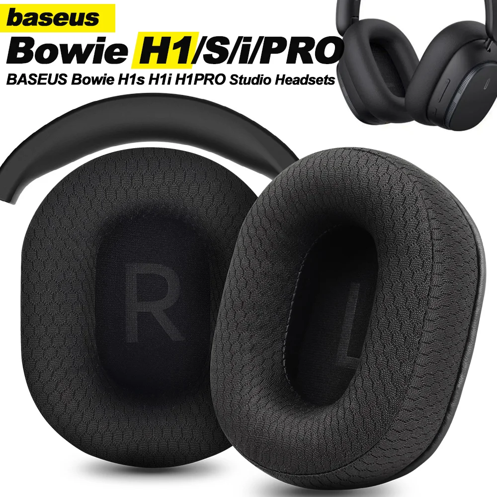 Kopfhörerpolster für BASEUS Bowie H1S/H1i/H1 PRO D05 Ersatz-Ohrpolster Mesh-Tuch Memory Covers Schwamm Soft Protein