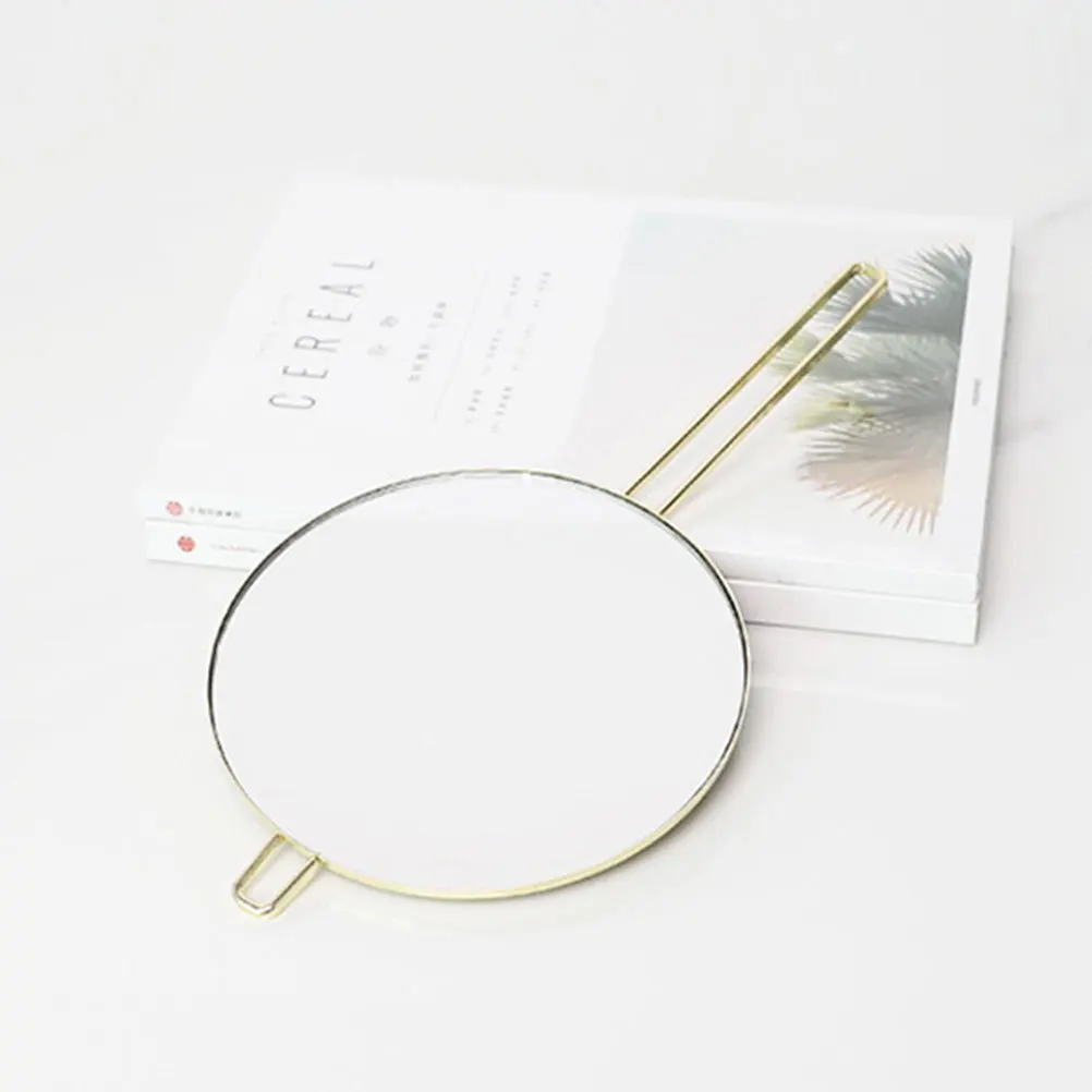 

Round Handheld Makeup Mirror Wall Hanging Design Bathroom Vanity Mirror Ergonomic Frame High Definition Smooth Surface Salon