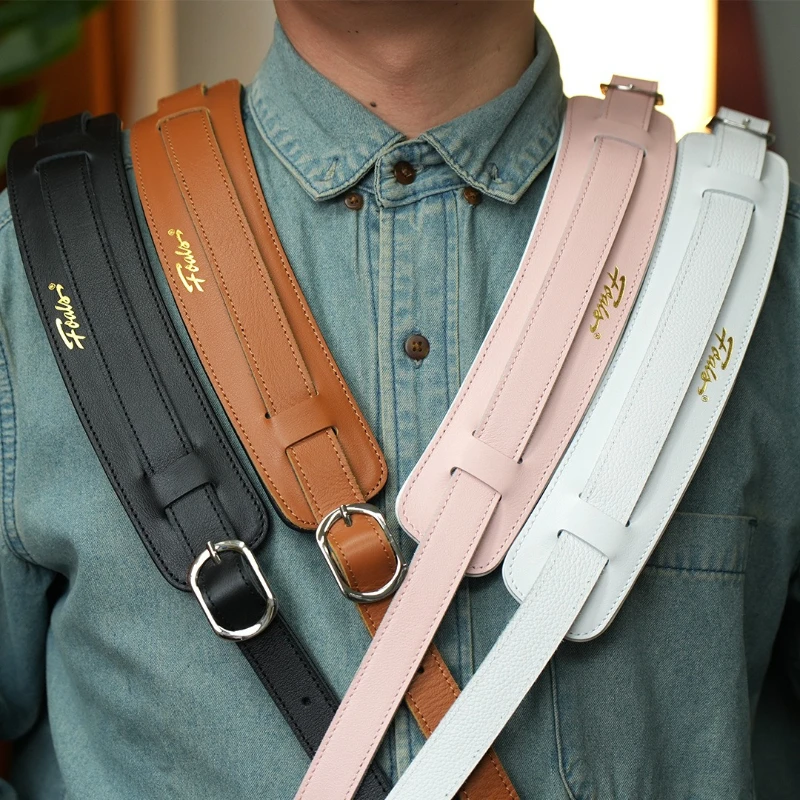 Leather Guitar Strap Adjustable Guitar Shoulder Strap Widening Comfortable Bass Straps Universal String Instruments Accessories