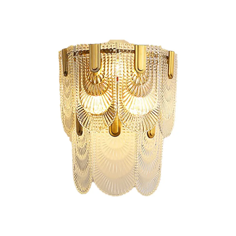 French Luxury Wall Lamp Crystal Glass Bedroom Decor Light Simple Elegant