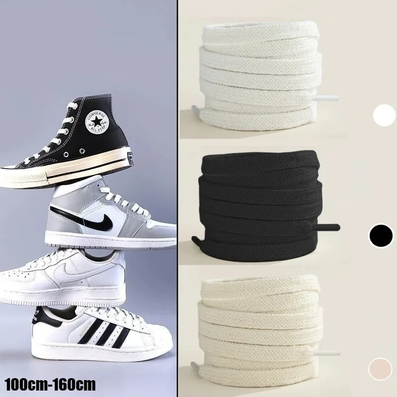 1 Paar schwarz-weiße Schnürsenkel, flach, doppelt gewebt, rutschfest, aus Polyester, für Sport- und Freizeitschuhe, klassische Schnürsenkel – Detail 3