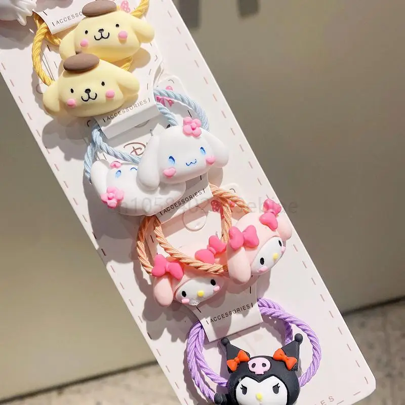 10 Pairs Set Sanrio Kawaii Haar Clip Hallo Kitty Cinnamoroll My Melody Kuromi Leder Clip Rosa Cartoon Mädchen Haar Zubehör