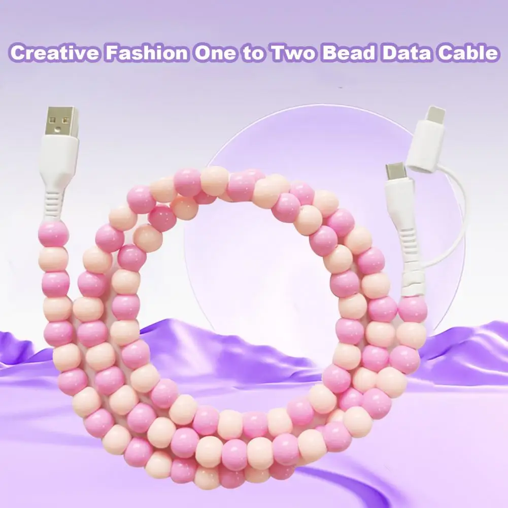 60W PD3.0 Charging Cable for IPhone Fast Data Sync Beads Phone Cable 480 Mbps USB 8-pin Charging Cable For All Phones