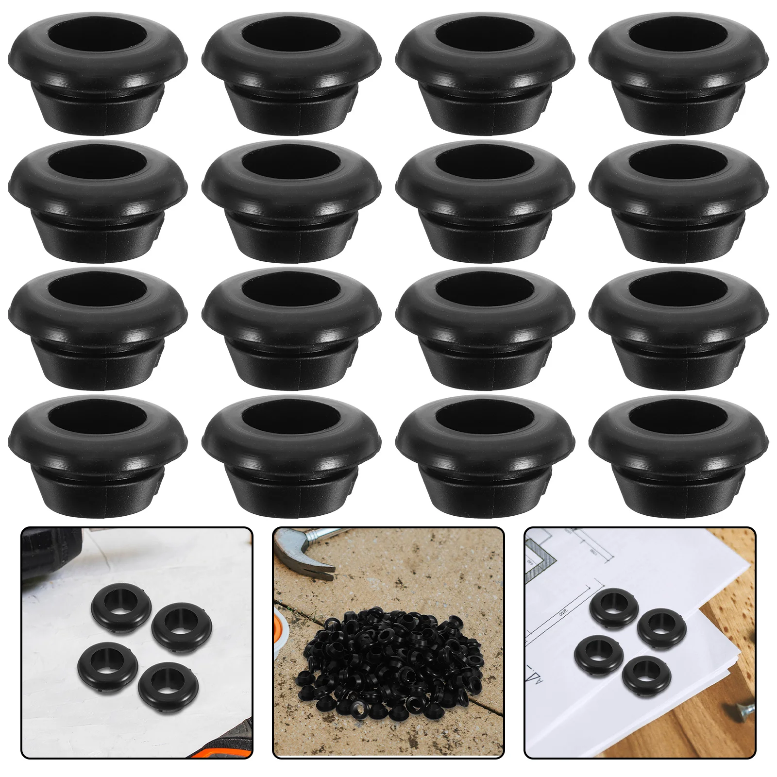 

200pcs Rubber Grommets For Cables Heavy Duty Cable Protection Round Hole Plugs Automotive Electrical Systems Sealing Drill Hole