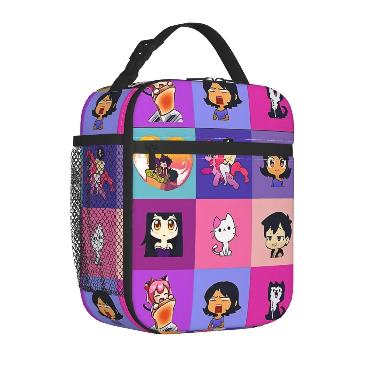 Aphmaus  Mosaik Aaron, Zane, Kawaii Chan Insulated Lunch Bags High Capacity Lunch Container Cooler Bag Lunch Box Tote Food Bag