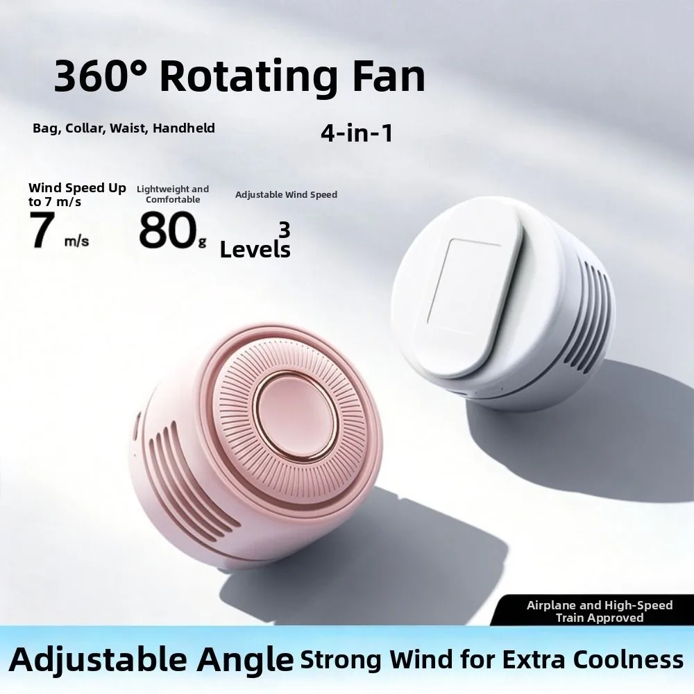 Bladeless Clip-On Waist Fan 3 Adjustable Speed Mute Personal Cooling Clip Fan Silent Operation Portable Mini Electric Fans