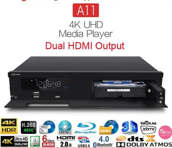 Original Egreat A11 Hi3798CV200 Quad Core 4K HDR 8TB HDD Media Player Android 5.1 TV Box