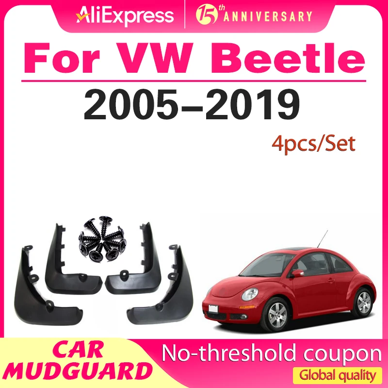 Set Molded Mud Flaps For VW Beetle (A5) 2005-2019 Mudflaps Splash Guards Front Rear Mud Flap Mudguards 2013 2014 2015 2016