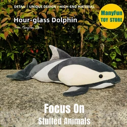 Hour-glass Dolphin High Fidelity Anime Cute Plushie Dolphin Plush Toys Lifelike Animals Simulation Stuffed Doll Kawai Toy Kids