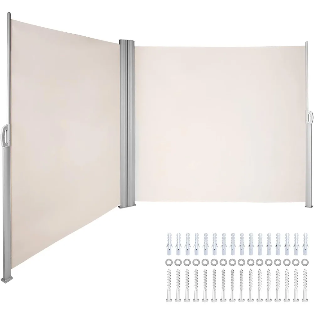 Retractable Side Awning, UV 50 71''x236'' Rugged Full Aluminum Rust-Proof Side Awning Patio Sunshine Privacy Divider