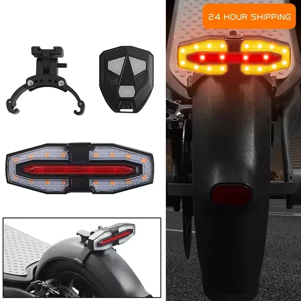 

Turn Signal Rear Lamp USB Rechargable Waterproof E-Scooter Warning Tail Light with Remote Control Turn Signal Light for M365 Pro