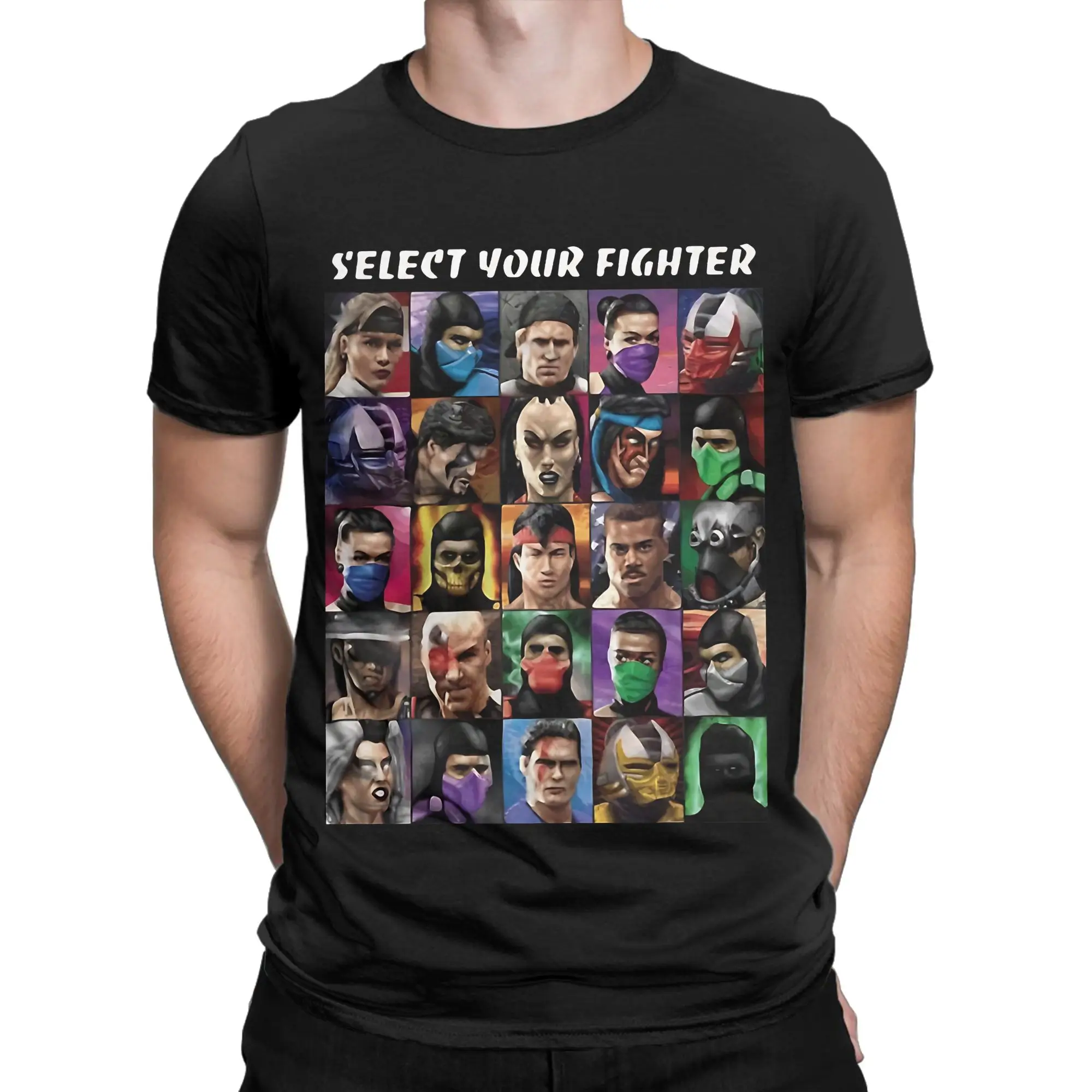 Select Your Fighter Funny 100% Cotton T-Shirt Mortal Kombat Mk Games Tees Tops For Men