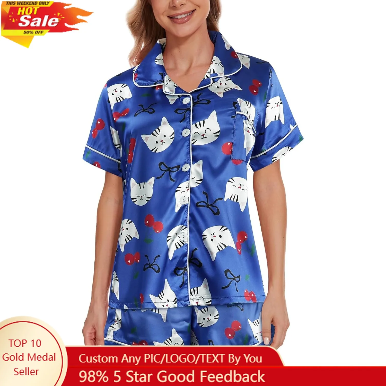 Damski zestaw piżamowy plus size, super miękki, z krótkim rękawem, top i szorty, odzież domowa, dwuczęściowy komplet piżamowy.