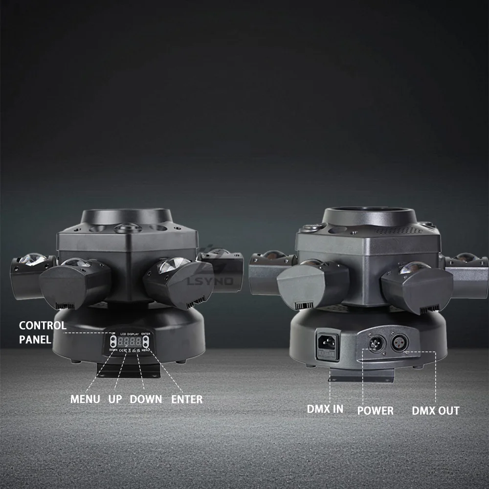 150W DJ Testa mobile Luce da discoteca Telecomando Luci da discoteca rotanti DMX512 Fascio LED Strobe Effetto scenico per eventi bar feste