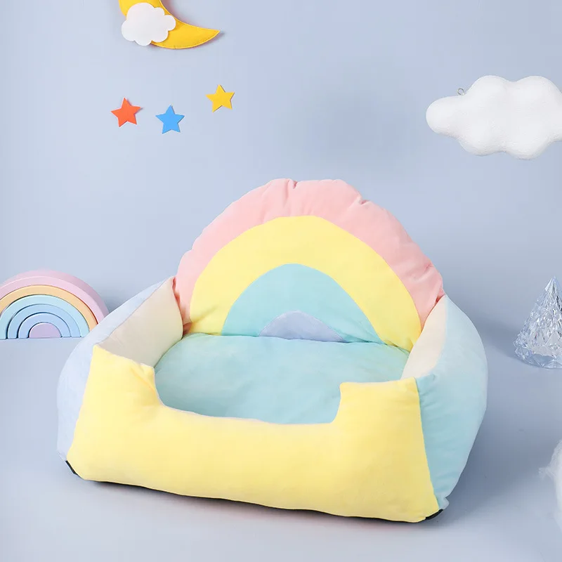 

Rainbow Cat Litter Cat House Semi-enclosed Cat Litter Cat Bed Mat Four Seasons Universal Kennel Pet Supplies