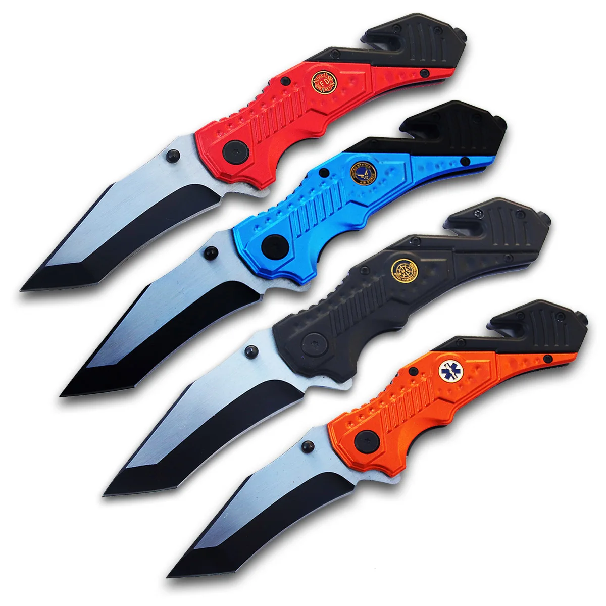Folding Blade Pocket Knife, Survival Utility Tool Knife, Blue/Red/Black/Orange 4Color EDC Knife w/Pocket Cilp