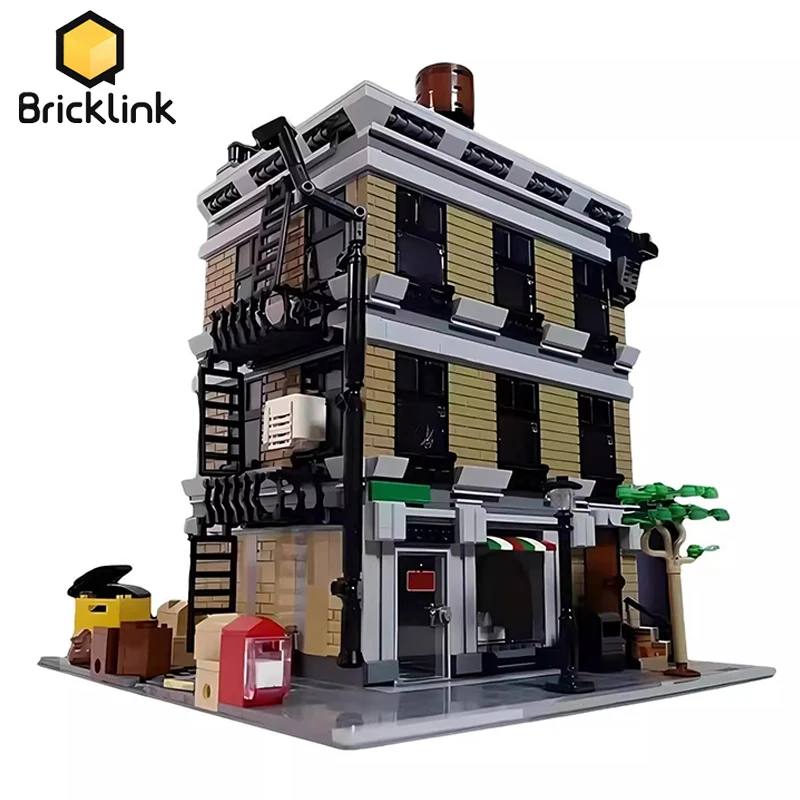 Bricklink Superhero Movie City House Peter\'s Apartment Modular Architecture Street View Fit 76218 Building Blocks Kid Toys Gift