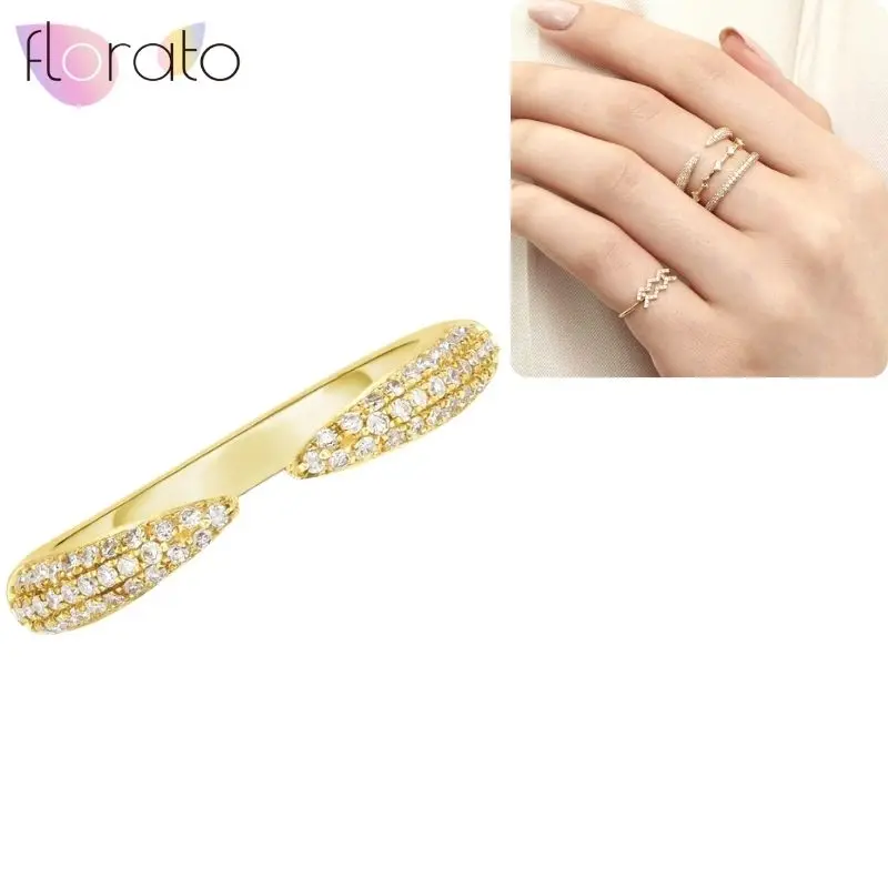 Women's 24K Gold Plated Adjustable Open Hug Ring