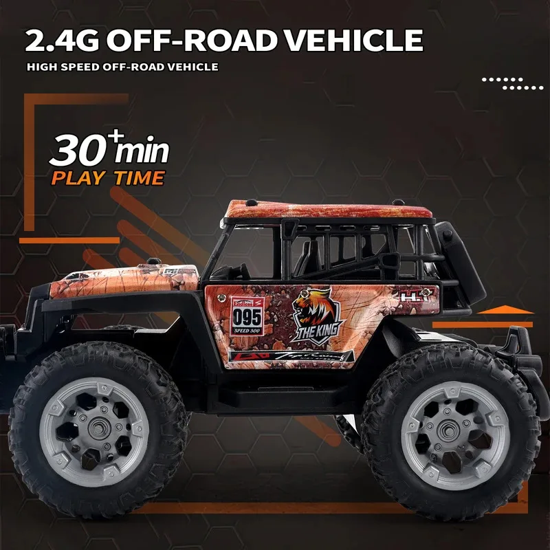 Car With LED Lights 2.4 Double Motors RC Monster Truck All Terrain Off Road High Speed RC Racing Car Toys - Image 5