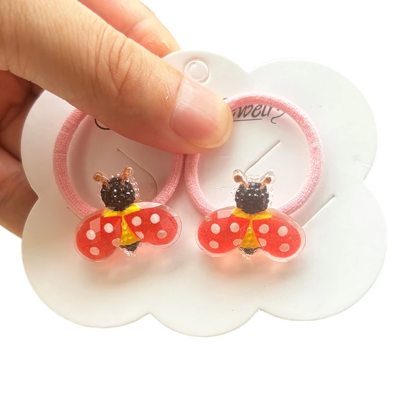 2PCS Lovely Cartoon Rabbit Hedgehog Girls Elastic Hair Bands Princess Hair Accessories Children Hair Ties Baby Headwear