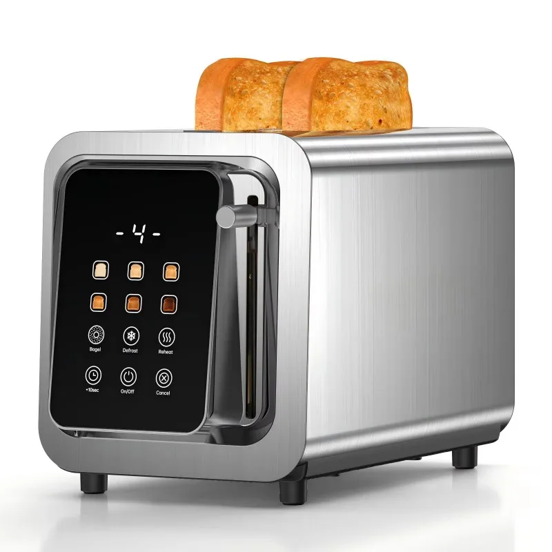 

Basics 2 Slice Toaster Easy-to-Clean Crumb Tray for Bagel Muffin Waffle Gluten Breads Breakfast Toaster
