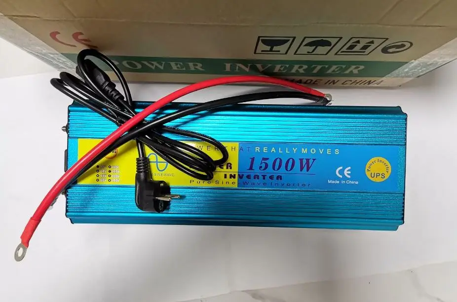 

Rechargeable 1.5KW 1500W PURE SINE Wave DC 12V To AC 220V 50HZ Emergency UPS Inverter