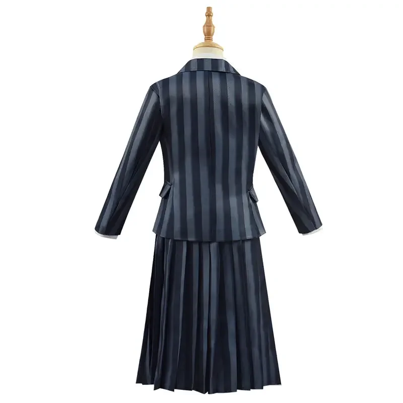 CosDaddy Addams-Disfraz de Cosplay familiar para niños, uniforme escolar para niñas, disfraz de Halloween, novedad de 2023
