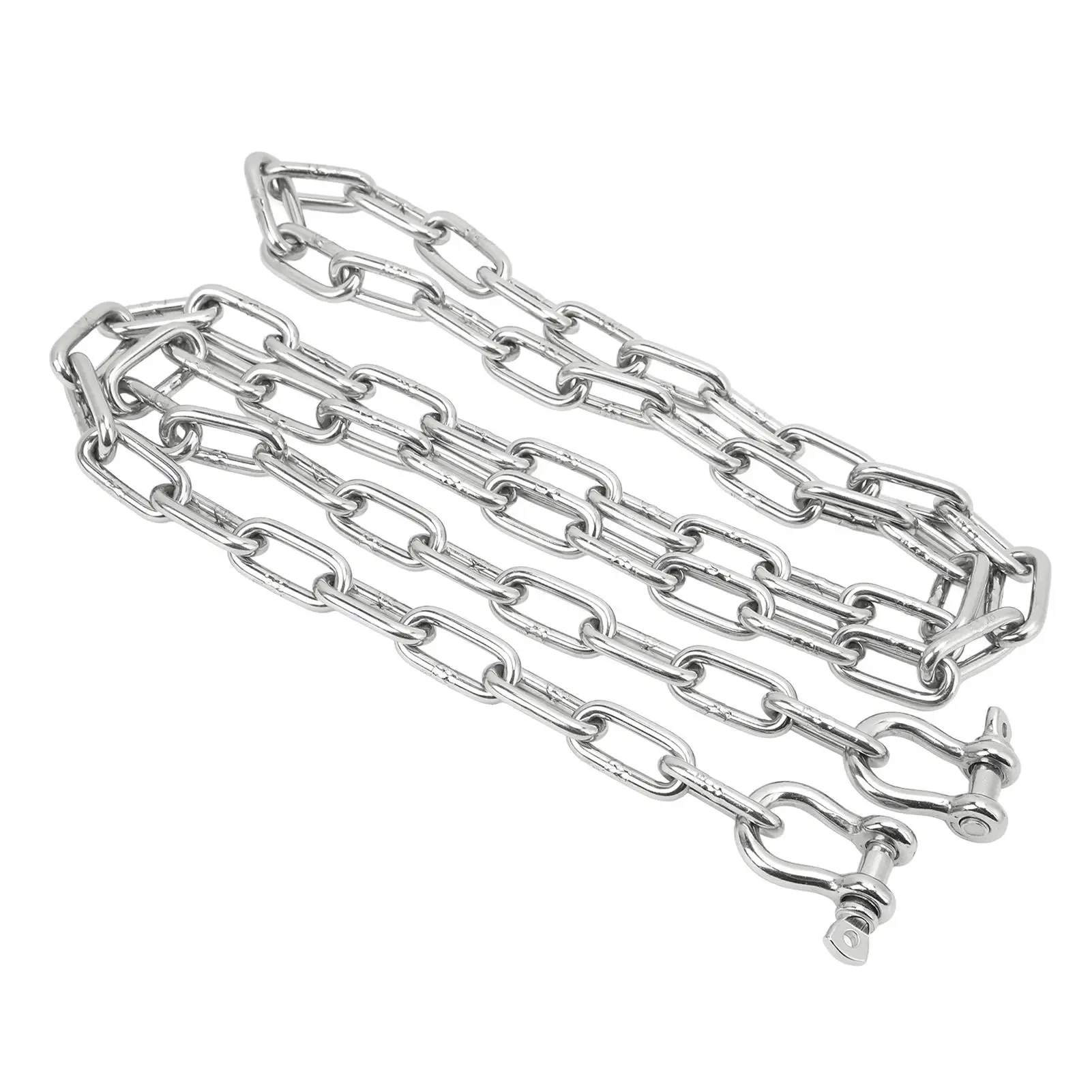 6.6ft 316 Stainless Steel Marine Anchor Chain, Abrasion Resistant & Rust Proof, Central Anchor Chain for yachts 