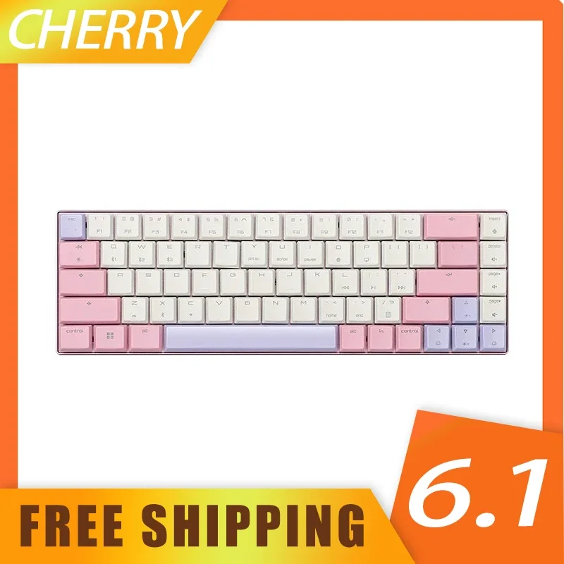 

Cherry 6.1 Dwarf Axis Mechanical Keyboard Wireless Three-Mode Keyboard Rgb Customization 65% Keyboard For Office Computer Gifts