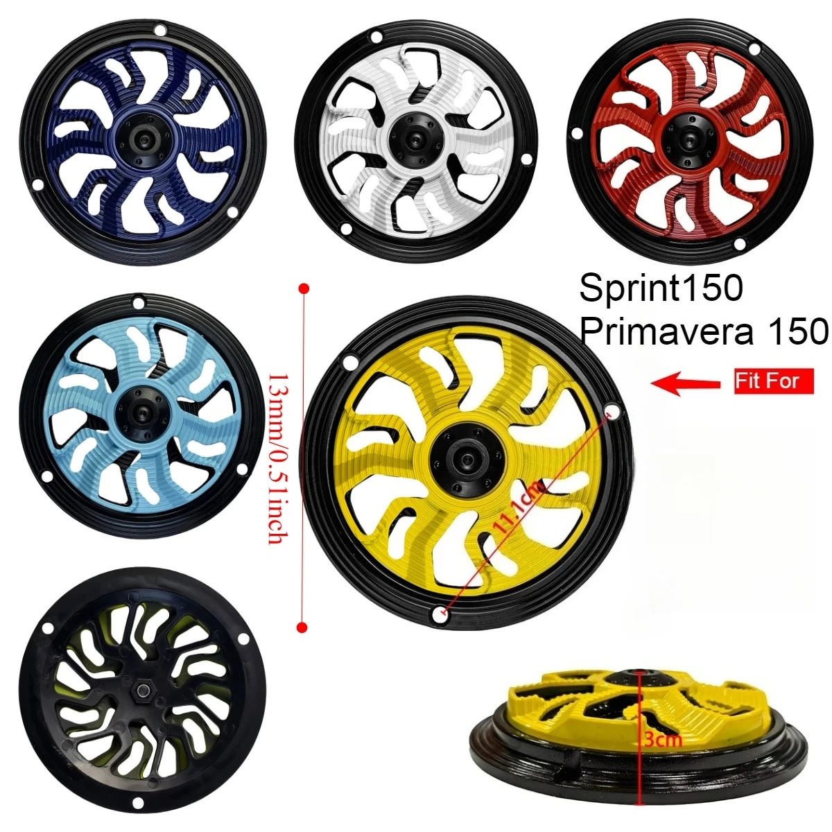 Protector de Radiador para Motocicleta Vespa Sprint150 Primavera 150, Disponible en Varios Colores