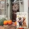 Balgardekor Welcome Fall Dog Garden Flag For Outside Thanksgiving Garden Flags 12x18 Double Sided Front Yard Small Flag Burl jjp
