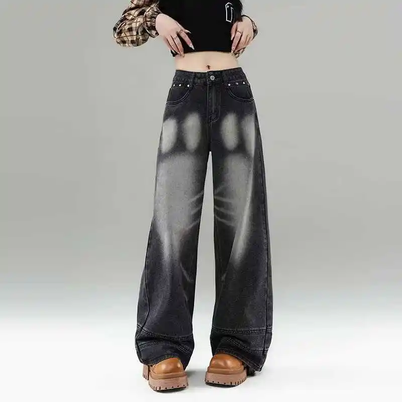 

Женские черные мешковатые джинсы-карго Y2k в стиле Харадзюку, винтажные джинсовые брюки в японском стиле 2000-х годов, джинсы-бойфренды в стиле гранж, брюки, одежда