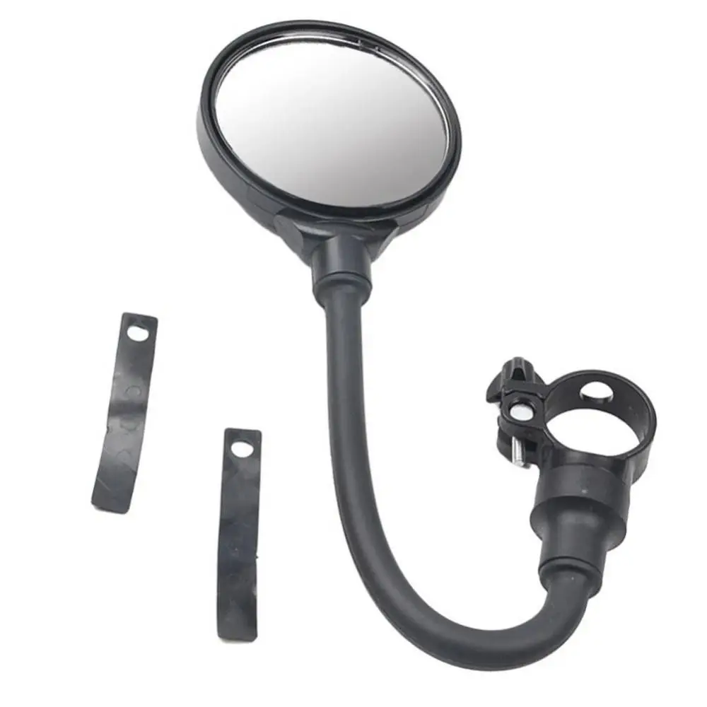 Silicone Handle Bike Handlebar Rearview Mirror Adjustable Flexible 360 Degree Rotation Rearview Mirror Black Bike Mirrors Bike