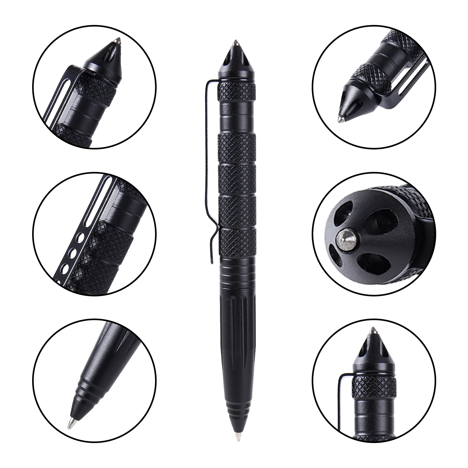 Bolígrafo táctico de defensa de Metal, bolígrafo de autodefensa portátil antideslizante multifunción, papelería, rompecristales, herramienta de supervivencia