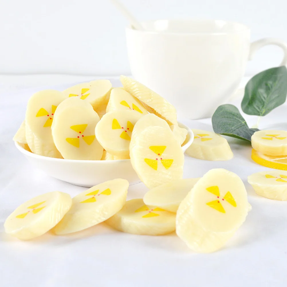 

10 Pcs Simulated Banana Artificial Bananas Simulation Fruit Model Plastic Slices Fake Decor Kitchen Photography Props Backpack